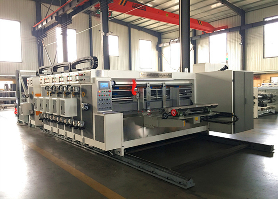 China Dubbele Perslijn van Kartonnen Automatische van de Printerslotter van Voederflexo de Matrijzensnijder met Stapelaarmachine leverancier